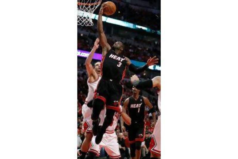 Dwyane Wade, No 3, of the Miami Heat, in action against the Chicago Bulls in Game 1 of the Eastern Conference finals.
