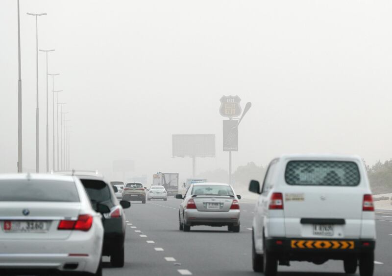 Dubai-Abu Dhabi, U.A.E., August 9 , 2018.   STOCK Images:  Weather images from 4 pm- 5 pm E11 Dubai to Abu Dhabi. Last Exit area.
Victor Besa / The National
Section:  NA