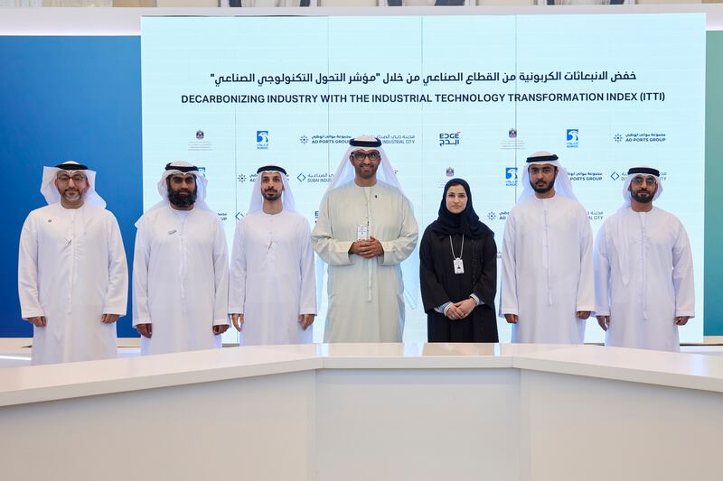 The Ministry of Industry and Advanced Technology on Wednesday signed agreements with Adnoc, Edge Group, Kezad Group and Dubai Industrial City. Photo: MoIAT