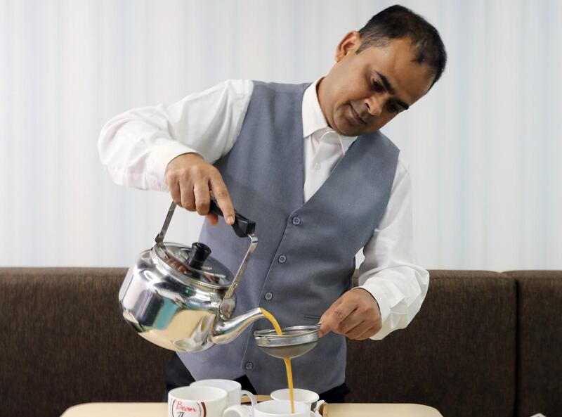 Ismail Mohammed prepares Karak Chai (Tea). Ravindranath K / The National