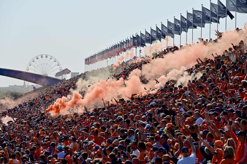 Dutch fans during the race. AFP