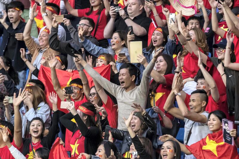 DUBAI, UNITED ARAB EMIRATES. 20 JANUARY 2019. AFC Football at Al Maktoum Stadium. Jordon vs Vietnam. Penalty kick won by B.T.Dung takes the match for Vietnam.  (Photo: Antonie Robertson/The National) Journalist: John McAuley. Section: Sport.