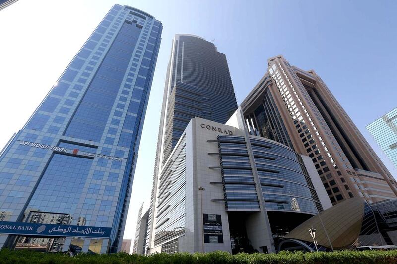 The Conrad hotel on Sheikh Zayed Road in Dubai. Pawan Singh / The National

