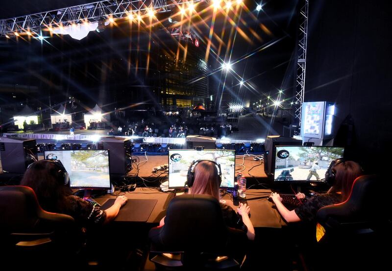 Players in action during day one of the GirlGamer eSports Festival on February 21, 2020. Getty Images