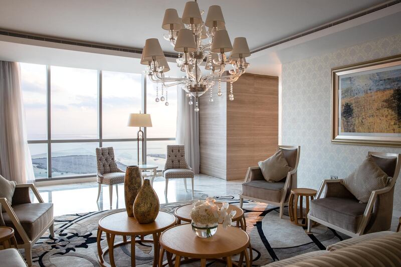 Rooms at Conrad Abu Dhabi Etihad Towers come with views of the corniche and Arabian Gulf. © 2020 Hilton