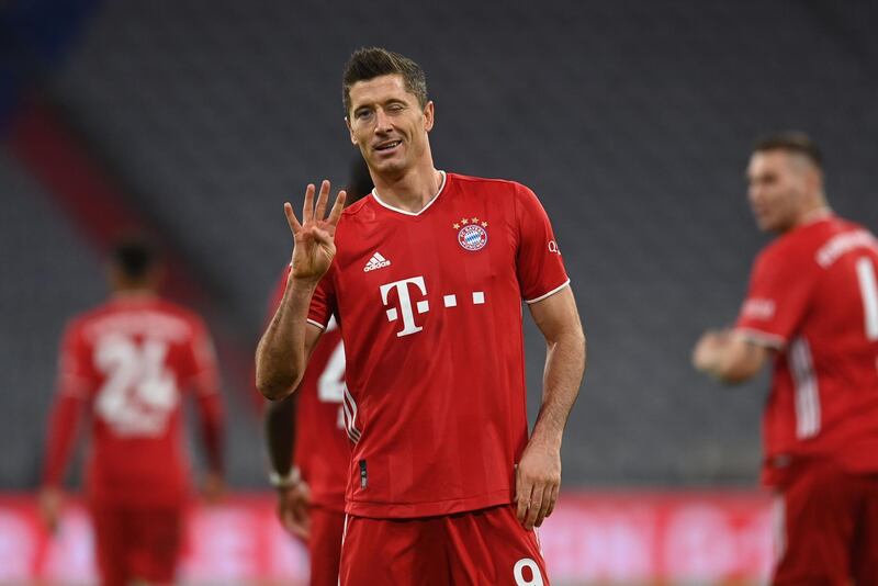 EUROPE'S TOP GOALSCORERS SO FAR: From 10-1. 5 - Bayern Munich's Polish forward Robert Lewandowski. AFP