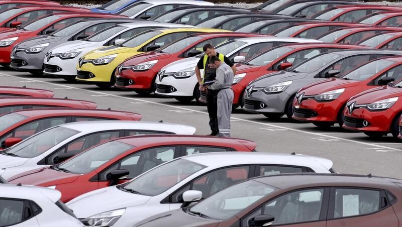 Renault cars produced in Turkey, awaiting export to rest of Europe, at the port of Koper. Srdjan Zivulovic / Reuters