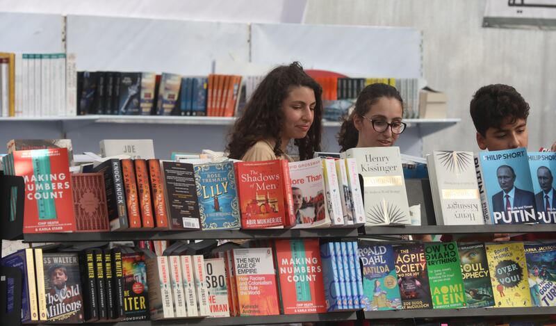 Readers at the 12th Palestine International Book Fair, which runs in the west bank city of Ramallah until September 24. EPA