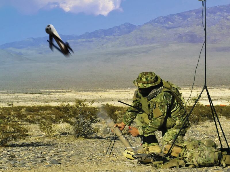The Switchblade is a camera-equipped, remote-controlled flying bomb with a reputation for pinpoint delivery. AP Photo