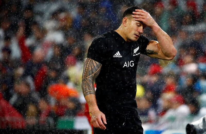 Sonny Bill Williamns leaves the field after receiving a red card for the All Blacks during the second Test against the British & Irish Lions on Saturday. David Gray / Reuters