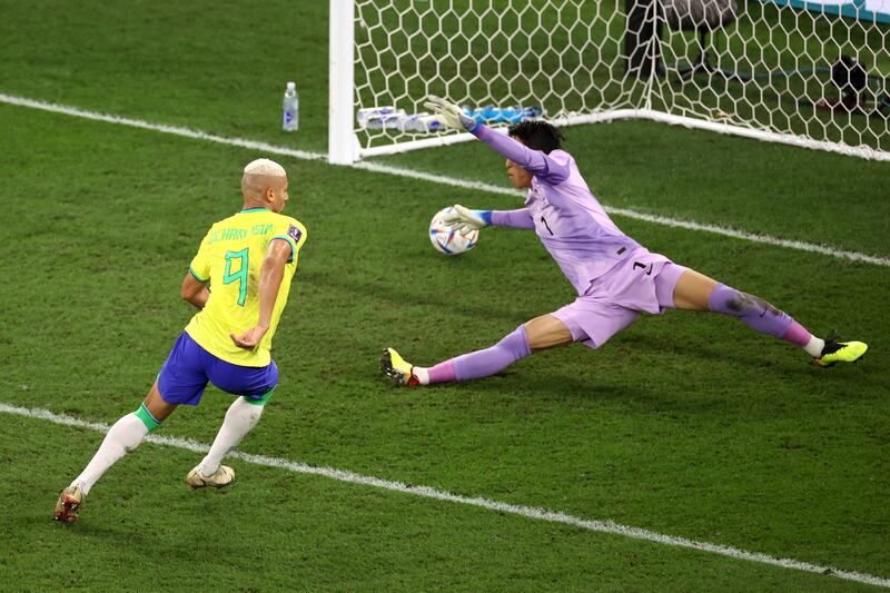 Richarlison scores Brazil's third goal. Getty