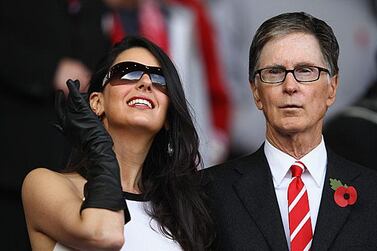 John W Henry, the Liverpool owner, with his wife Linda Pizzuti before Liverpool's 0-0 draw with Swansea City at Anfield. Getty Images