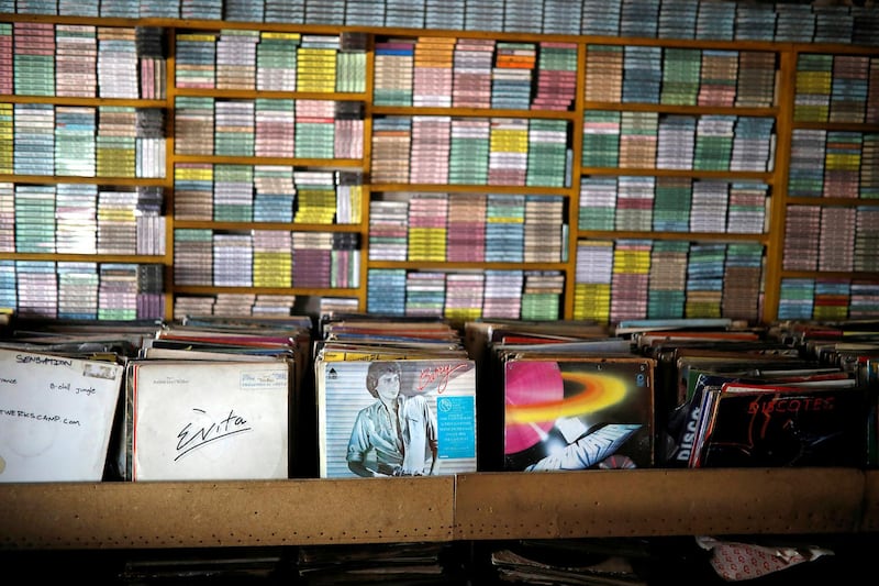 Resized-Vinyl records and tapes are seen at "El Pollo Musical" (The Musical Chicken) record store in San Salvador, El Salvador April 6, 2018. REUTERS/Jose Cabezas