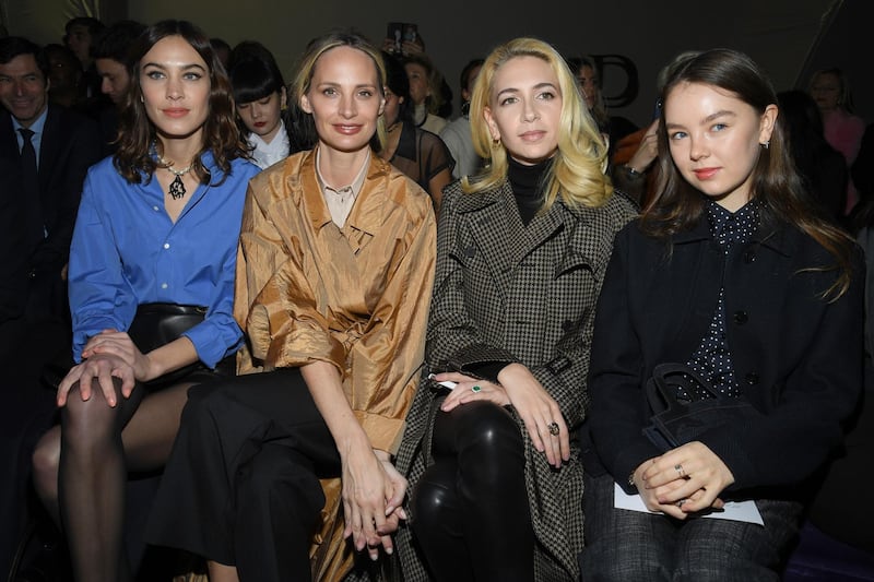 (L-R) Alexa Chung, Lauren Santo Domingo, Sabine Getty and Alexandra of Hanover attend the Dior Haute Couture Spring/Summer 2020 show . Getty Images