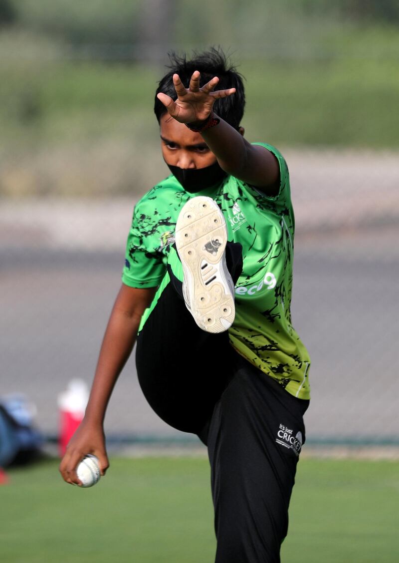 Dubai, United Arab Emirates - Reporter: Paul Radley. Sport. Ryan Paramasivam. Cricket training returns with Its just cricket UAE returning to training in Jebel Ali. Monday, June 1st, 2020. Dubai. Chris Whiteoak / The National