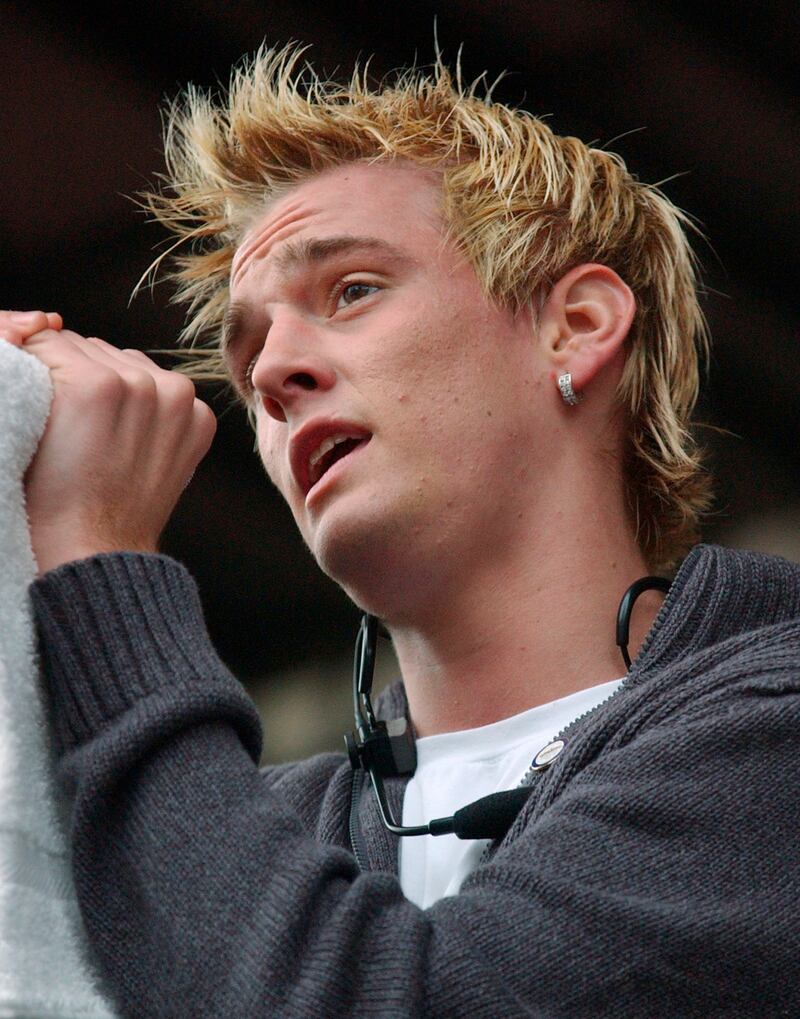 Aaron Carter performing in Boston in 2004. AP