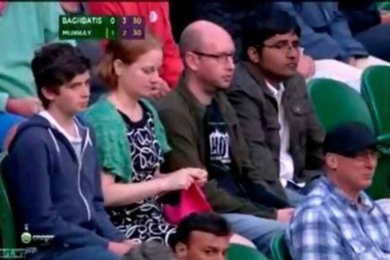 There was outrage when a BBC cameraman captured a woman knitting at Wimbledon. Courtesy BBC