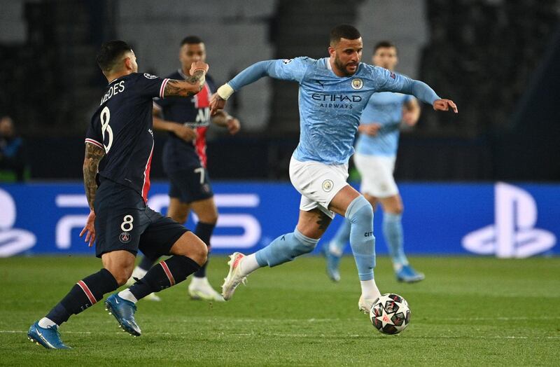 RB Kyle Walker (Man City)
The catalyst for City’s proactive approach after going into half-time 1-0 down at Paris Saint-Germain in the Champions League. Pacey, as ever, in his wing-play and recuperation, he was also quick-witted in attack and defence. afp