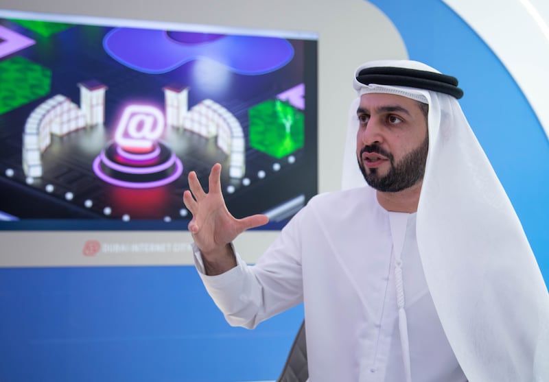 Ammar Al Malik, executive vice president for commercial at Dubai Internet City parent Tecom Group, at Gitex Global. Leslie Pableo / The National