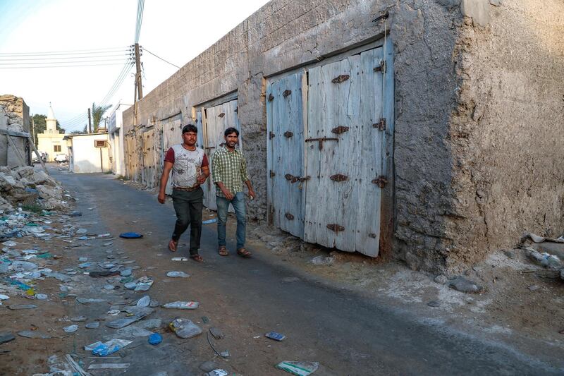 Umm Al Quwain, UAE, March 28, 2018.  The old town of UAQ is getting a facelift.  Old homes are being demolished by government contractors while the residents of these homes have been relocated to several different areas in UAQ  .  Old souk stalls of the neighborhood.
Victor Besa / The National
National
Reporter:  Anna Zacharias