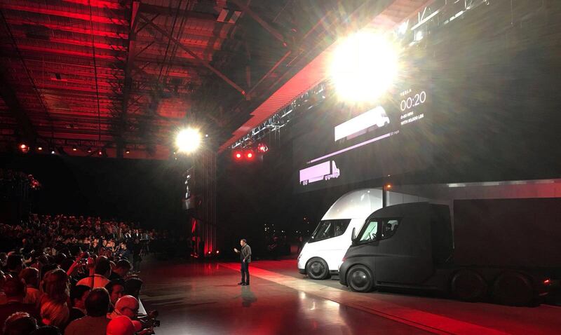 Mr Musk has described electric lorries as Tesla’s next effort to move the economy away from fossil fuels. Reuters