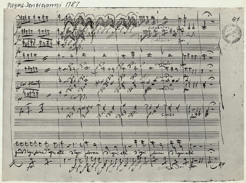 Sheet music for Don Giovanni. Composer: Wolfgang Amadeus Mozart.