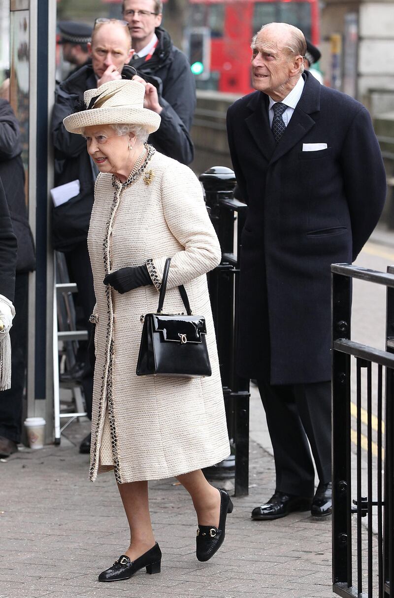 LONDON, ENGLAND - MARCH 20:  Queen Elizabeth ll and Prince Philip, Duke of Edinburgh make an official visit to Baker Street Underground Station on March 20, 2013 in London, England.  (Photo by Danny E. Martindale/Getty Images)