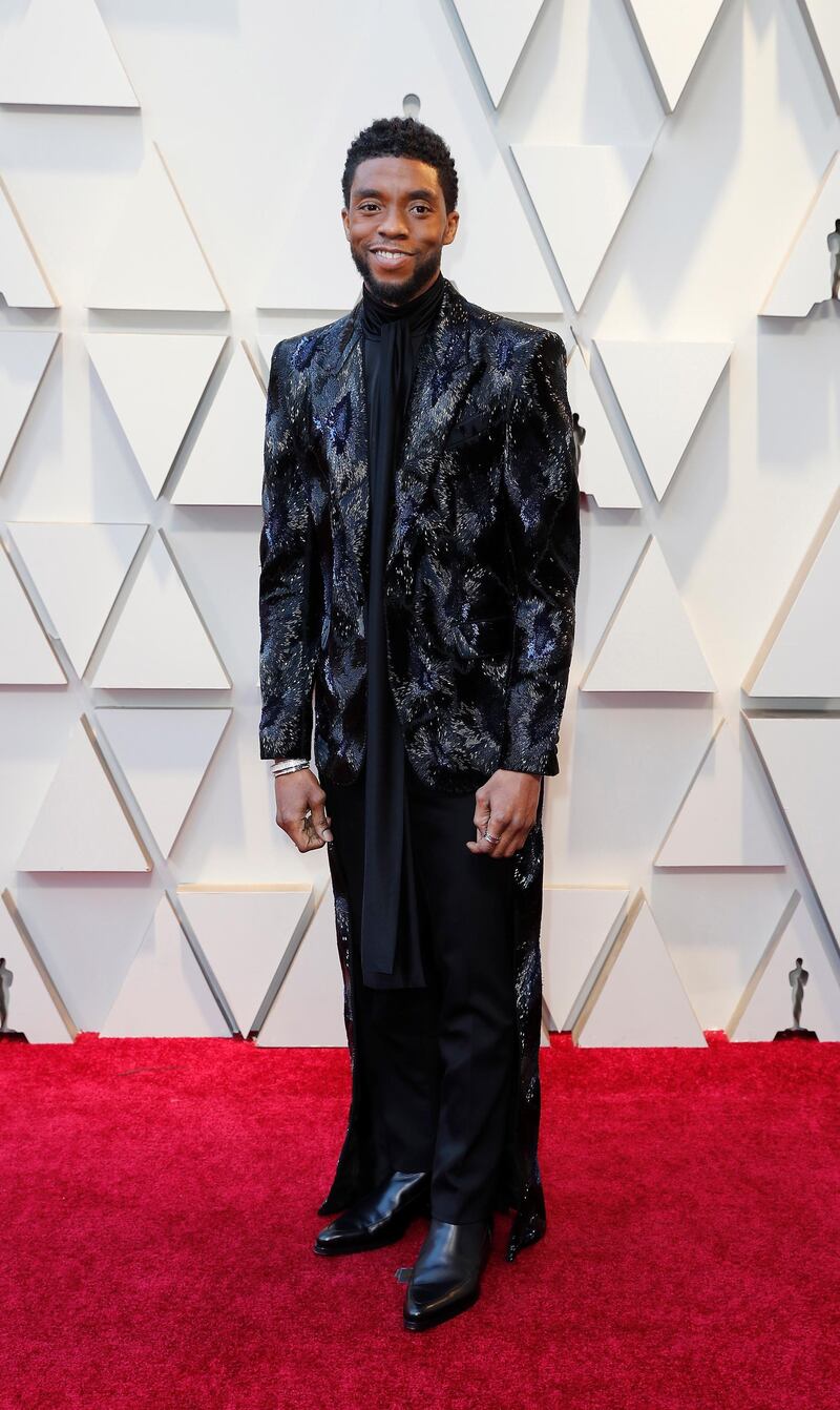 Chadwick Boseman in Givenchy at the 91st Academy Awards. EPA