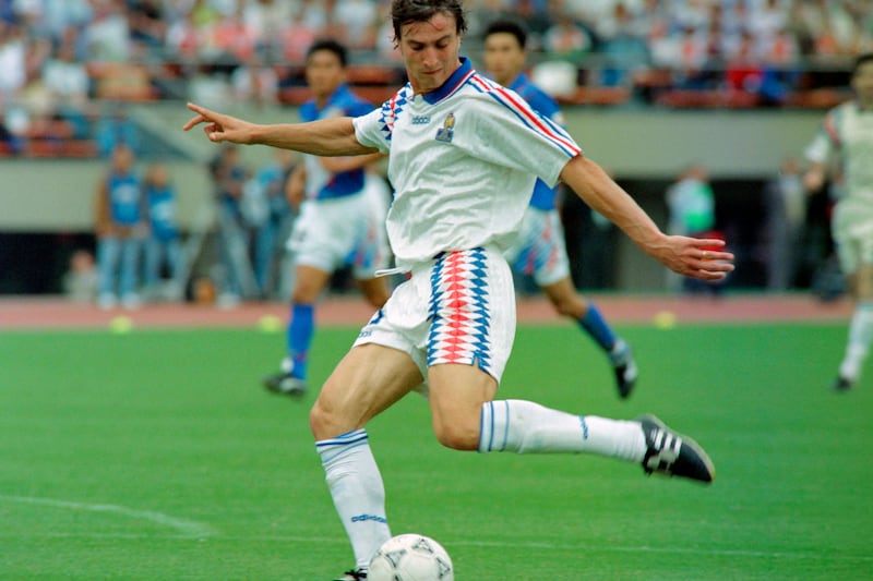 8: David Ginola - France (17 caps, three goals). The flamboyant winger was blamed for France missing the World Cup in the US in 1994 after his misdirected pass handed the winner to Bulgaria in qualification. AFP