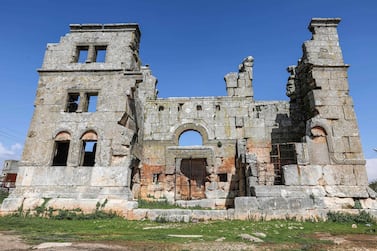 The Byzantine basilica of Qalb Lozeh village in Idlib, forerunner of France's Notre Dame cathedral. Picture taken on April 18, 2019. AFP 