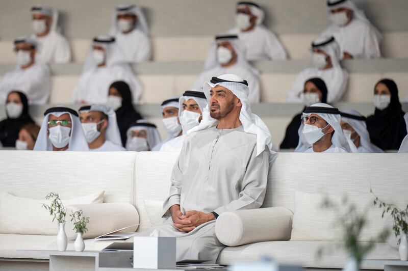 Sheikh Mohamed bin Zayed at the majlis.