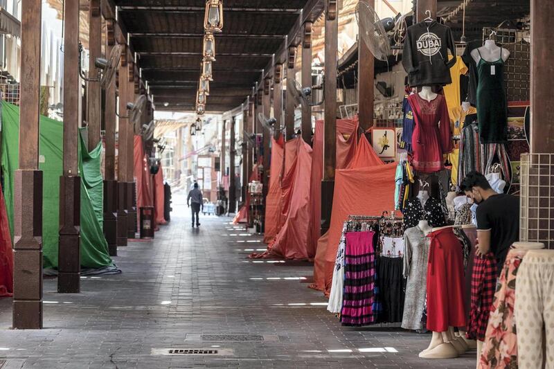 Shops within Souk Khabeer, in the old part of Bur Dubai. Nearly 39 per cent of Mena respondents said they will value affordability in the post-coronavirus phase. Antonie Robertson / The National