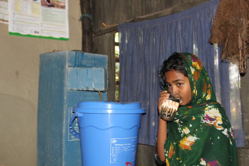 Water filters and rain water harvesting systems could stop families from leaving their farms and ancestral homes in coastal Bangladesh