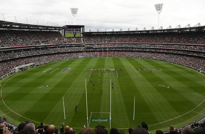 Crowd capacity at the Melbourne Cricket Ground was capped at 85 per cent for the AFL match on Sunday. Getty