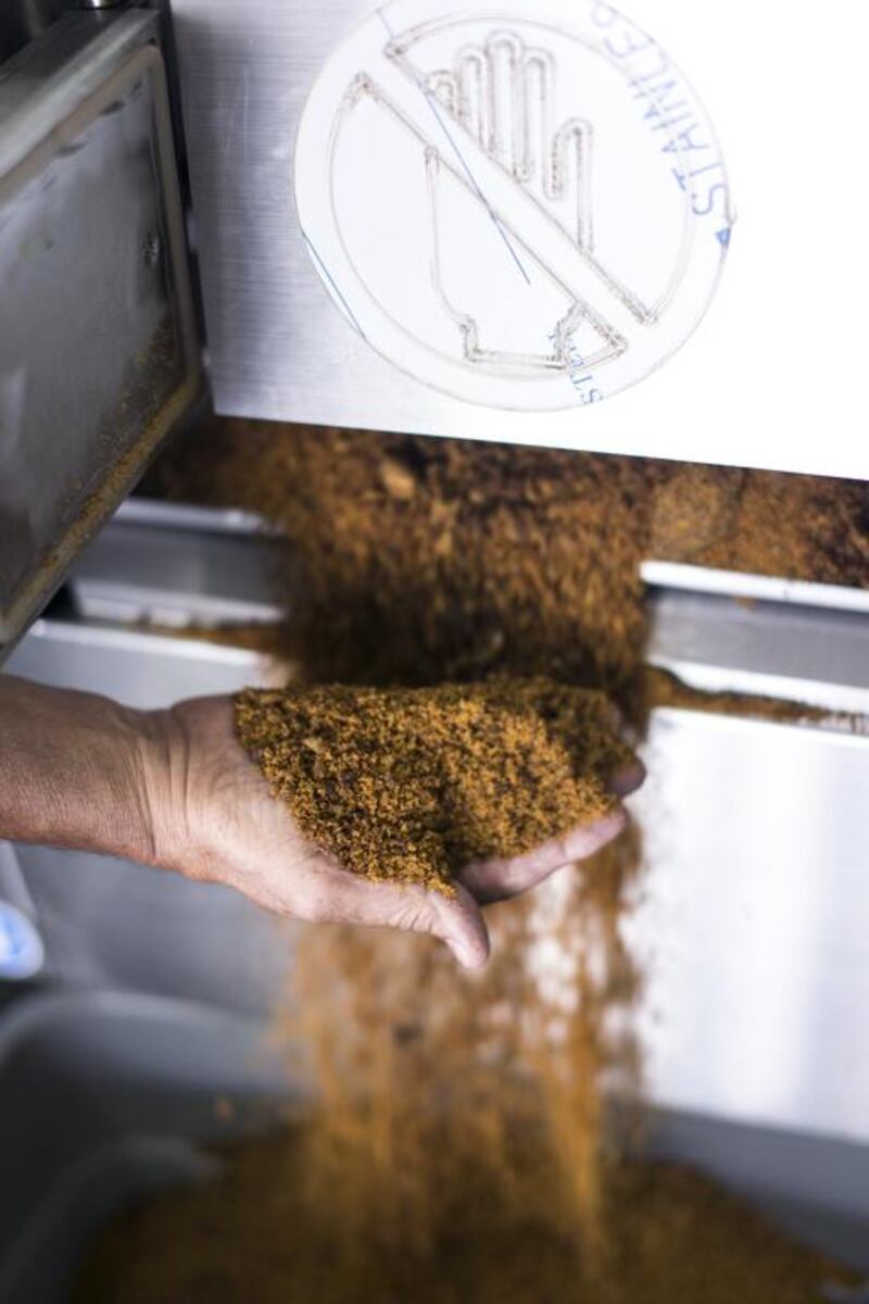 Food compost produced in Provectus Middle East's recycling unit at Dubai Creek Golf Club. Reem Mohammed / The National