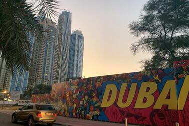 Dubai's Media City has a colourful new mural, designed by Palestinian artist Rami Afifi. 