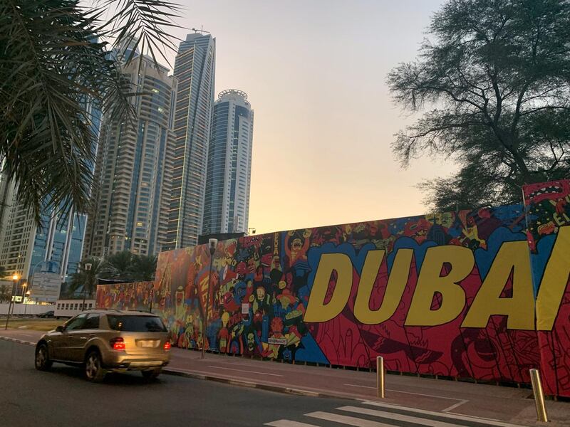 Dubai's Media City has a colourful new mural, designed by Palestinian artist Rami Afifi. 