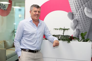 Chris Shaw, CEO of mimojo, a newly launched cashback app at his office in Dubai. Pawan Singh / The National 