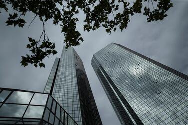 The Deutsche Bank headquarters in Frankfurt. The bank may cut as many as 20,000 jobs in a revamp. Reuters 