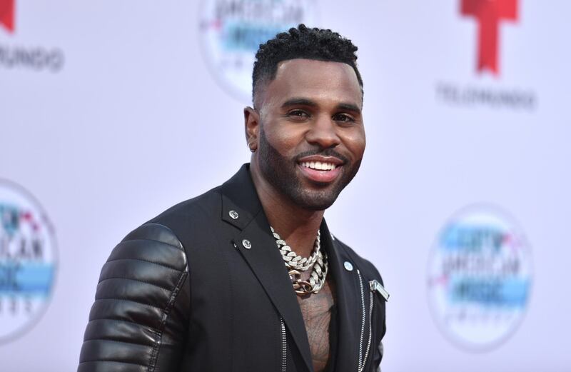 Jason Derulo arrives at the Latin American Music Awards on Thursday, Oct. 17, 2019, at the Dolby Theatre in Los Angeles. (Photo by Richard Shotwell/Invision/AP)