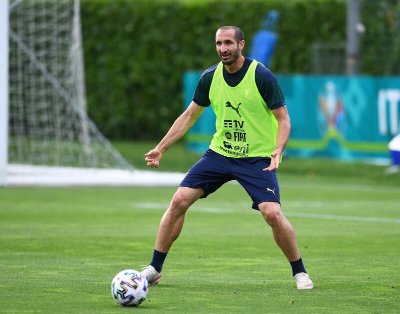 Giorgio Chiellini, 36, remains a ceentral part of Italy's defence. Getty Images