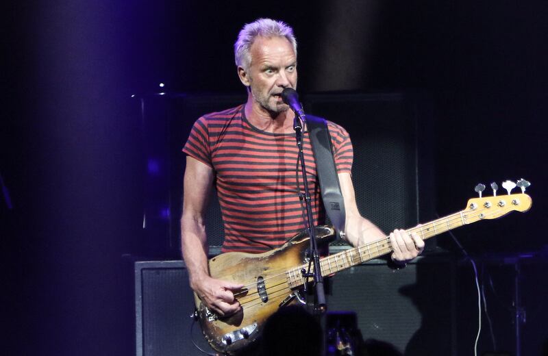 Sting performs during the Sting & Shaggy: The 44/876 Tour at Fillmore Miami Beach on September 15, 2018 in Miami Beach, Florida. Getty Images via AFP