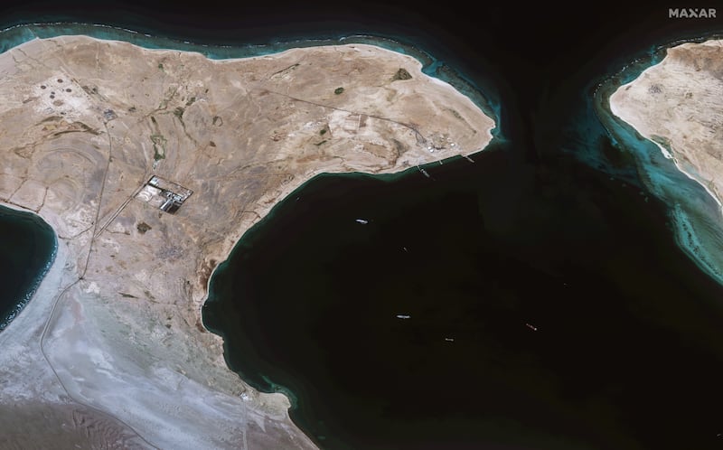 A satellite view of the southern Red Sea near Hodeida, Yemen. Getty Images
