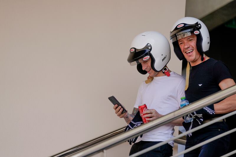 Richard Kingscote and Frankie Dettori at the Bahrain International Circuit