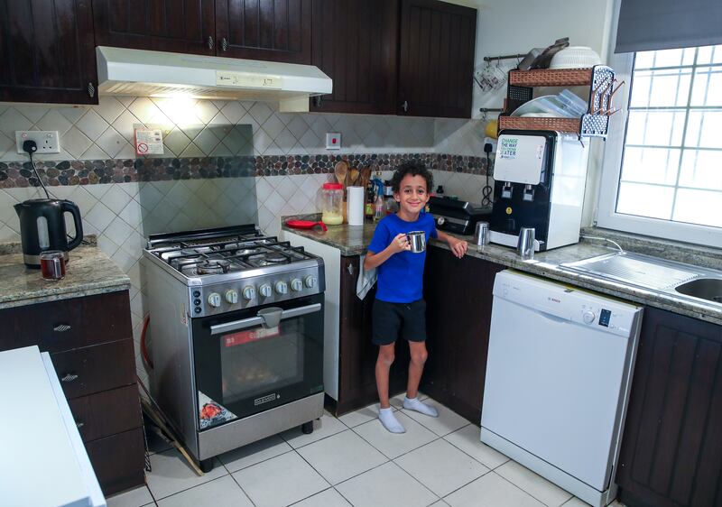 The kitchen at the family's home in Dubai