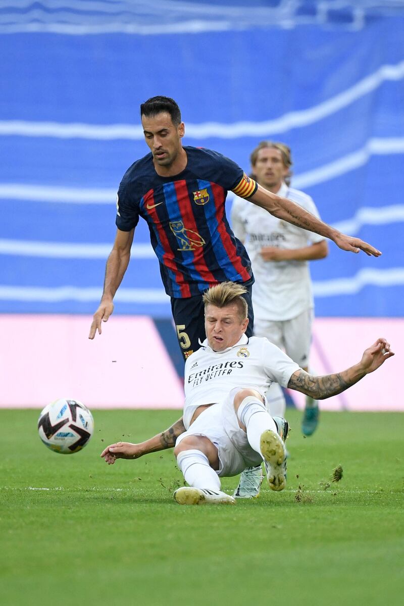 Sergio Busquets – 4 The 34-year-old lost the battle in midfield to Kroos, with the notable moment being when he was unable to bring down the German and stop his ball through to Junior on the break. AFP
