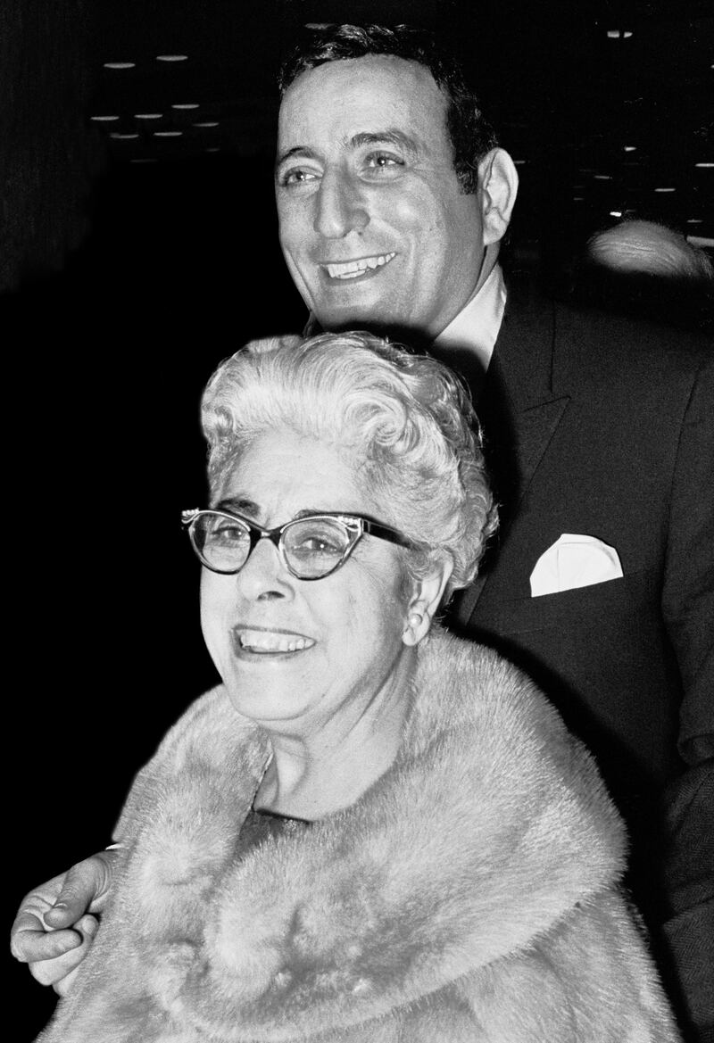 Tony Bennett with his mother in New York in December 1968. Getty Images