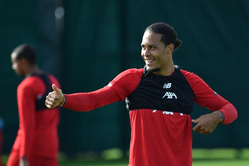 Liverpool's Dutch defender Virgil van Dijk takes part in a training session. AFP