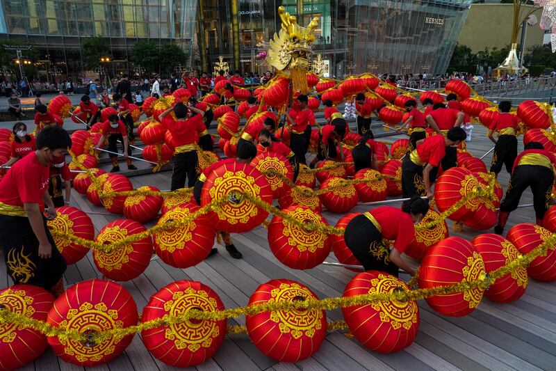 A dragon dance at the Lunar New Year celebration in Bangkok. Reuters