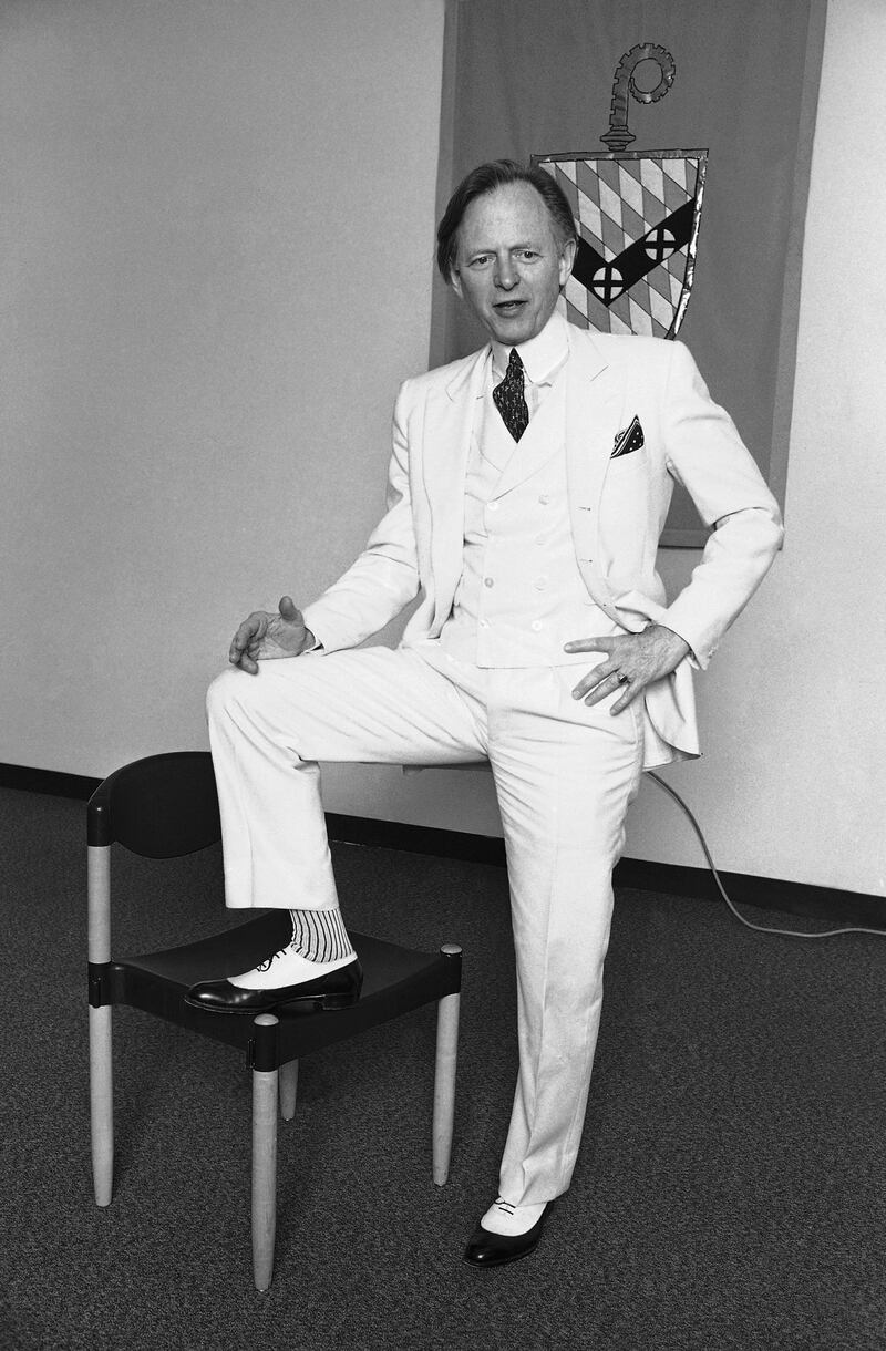 This November 1986 file photo shows author Tom Wolfe. Wolfe died at a New York City hospital. He was 87. AP